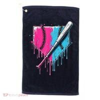 Baseball Home Plate Drip With Sprinkles Drip Ice Cream Bat Golf Towel thumb 0
