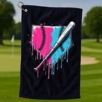 Baseball Home Plate Drip With Sprinkles Drip Ice Cream Bat Golf Towel thumb 1