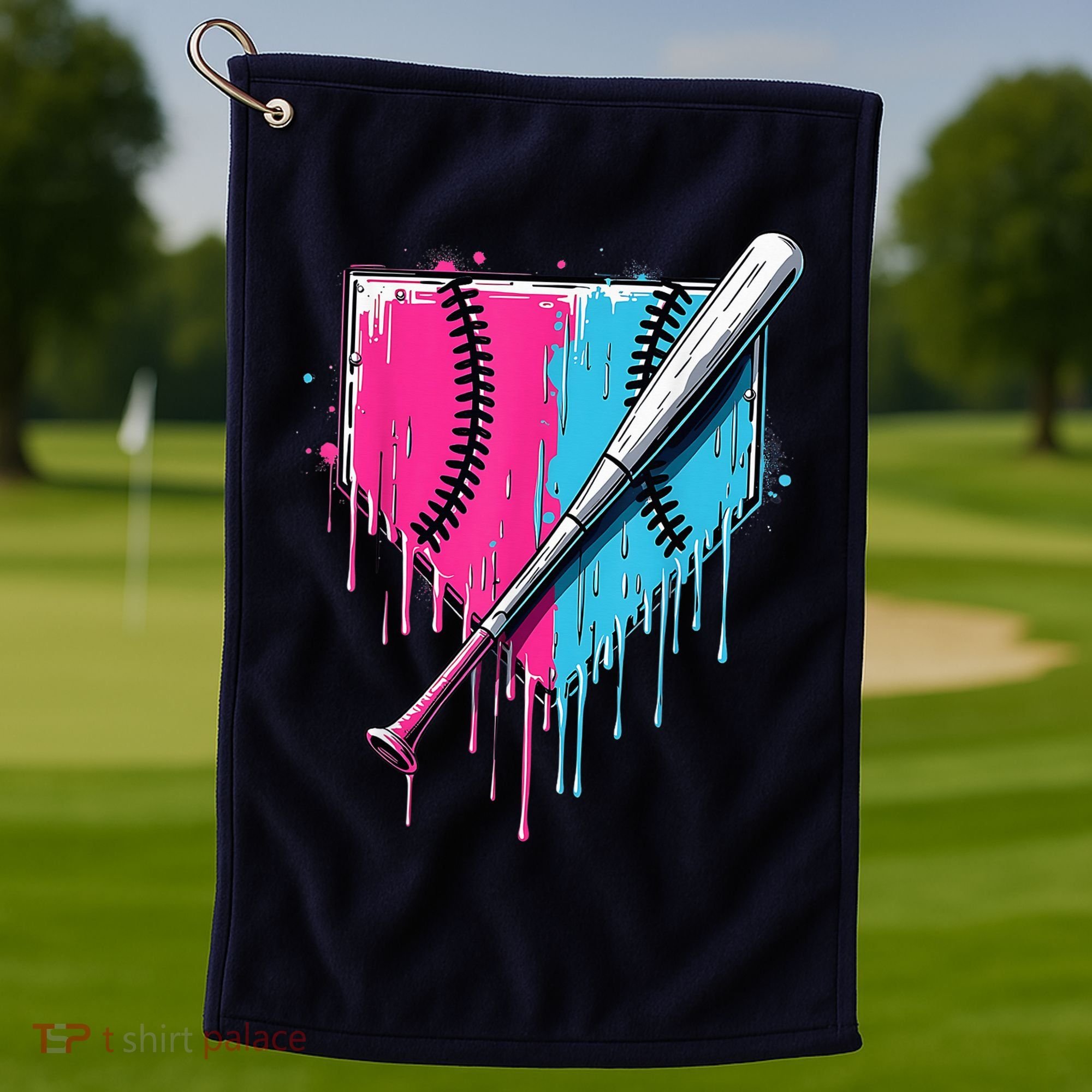 Baseball Home Plate Drip With Sprinkles Drip Ice Cream Bat Golf Towel
