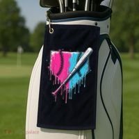 Baseball Home Plate Drip With Sprinkles Drip Ice Cream Bat Golf Towel thumb 2