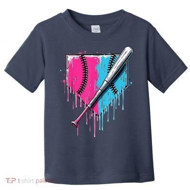 Baseball Home Plate Drip With Sprinkles Drip Ice Cream Bat Toddler T-Shirt