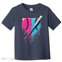 Baseball Home Plate Drip With Sprinkles Drip Ice Cream Bat Toddler T-Shirt thumb 0