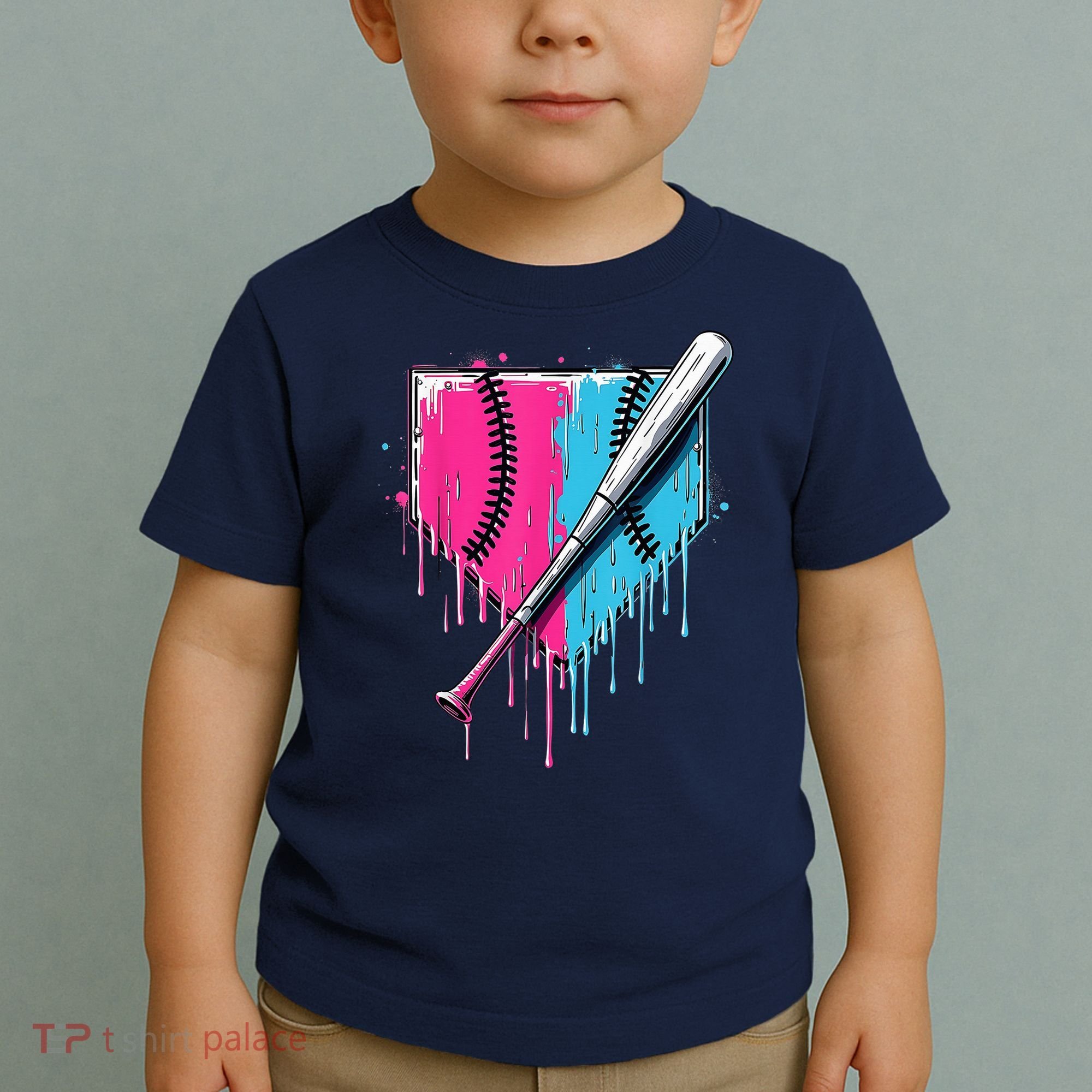 Baseball Home Plate Drip With Sprinkles Drip Ice Cream Bat Toddler T-Shirt