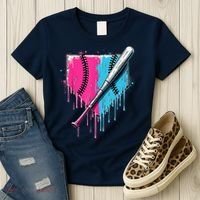 Baseball Home Plate Drip With Sprinkles Drip Ice Cream Bat Women's T-Shirt thumb 3