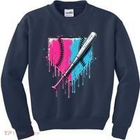 Baseball Home Plate Drip With Sprinkles Drip Ice Cream Bat Kids Sweatshirt thumb 0