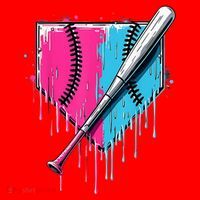 Baseball Home Plate Drip With Sprinkles Drip Ice Cream Bat Santa Hat thumb 1