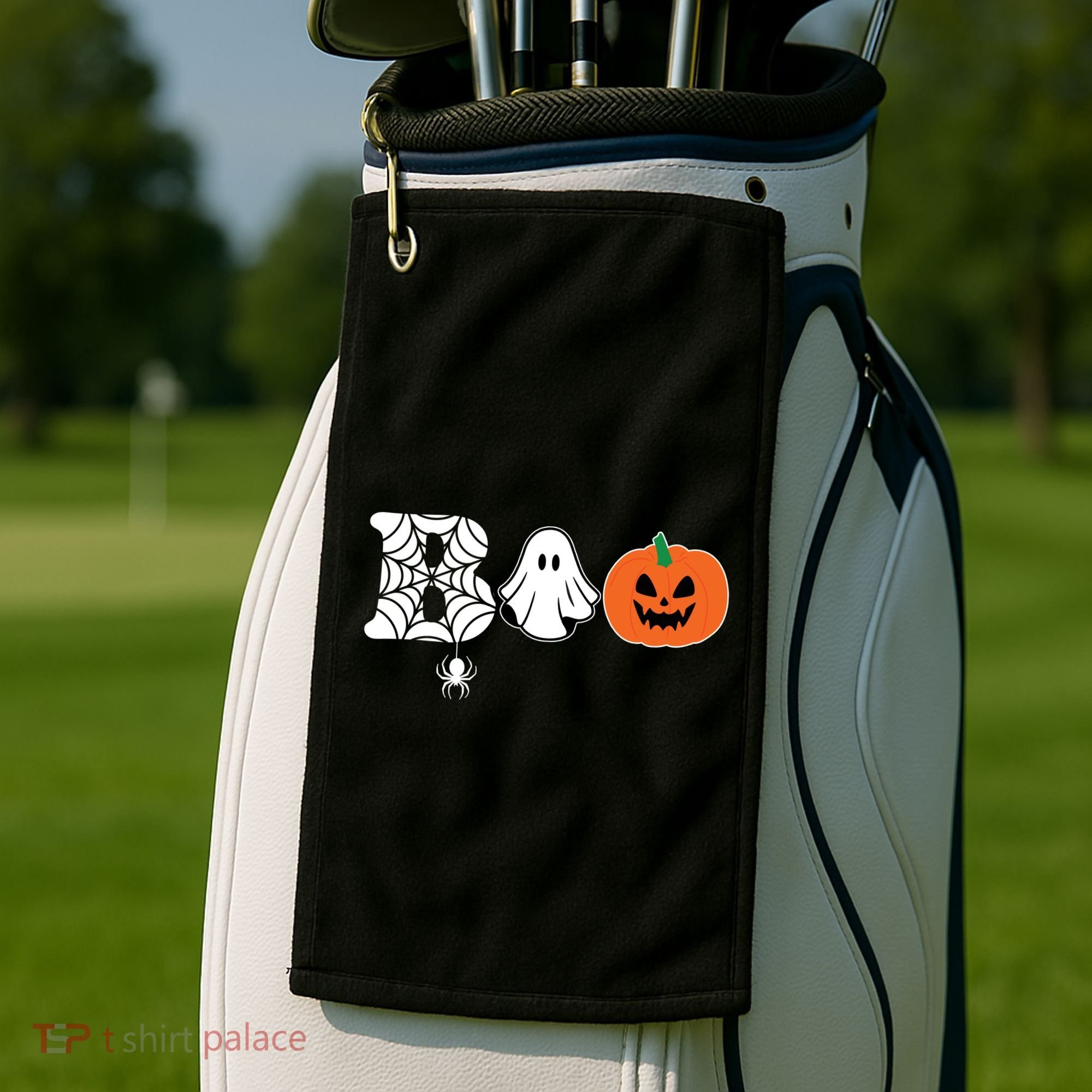 Boo Halloween Pumpkin Festive Golf Towel