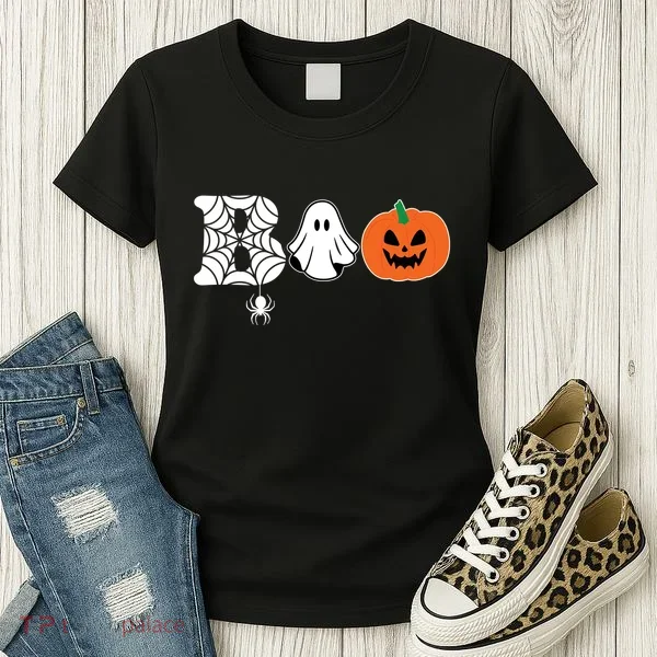Boo Halloween Pumpkin Festive Women's T-Shirt
