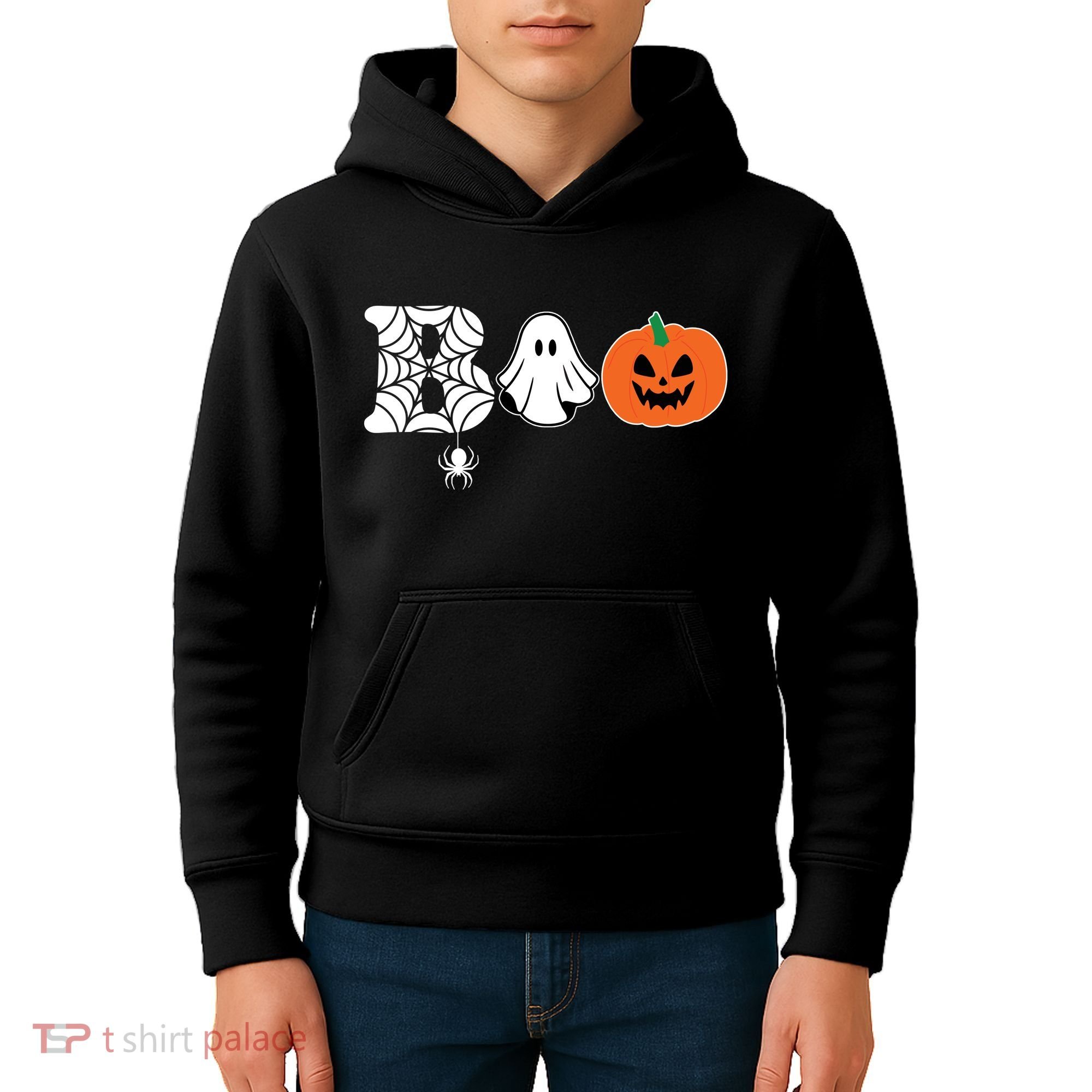 Boo Halloween Pumpkin Festive Kids Hoodie