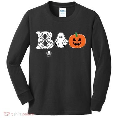 Boo Halloween Pumpkin Festive Kids Long Sleeve Shirt