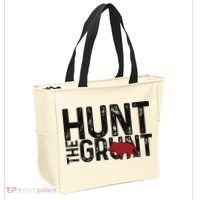 Boar Hog Pig Hunting Hunt The Grunt Funny Hog Hunter Tote Bag thumb 2