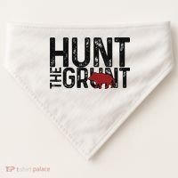 Boar Hog Pig Hunting Hunt The Grunt Funny Hog Hunter USA-Made Doggie Bandana thumb 0