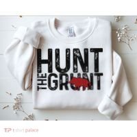 Boar Hog Pig Hunting Hunt The Grunt Funny Hog Hunter Sweatshirt thumb 2