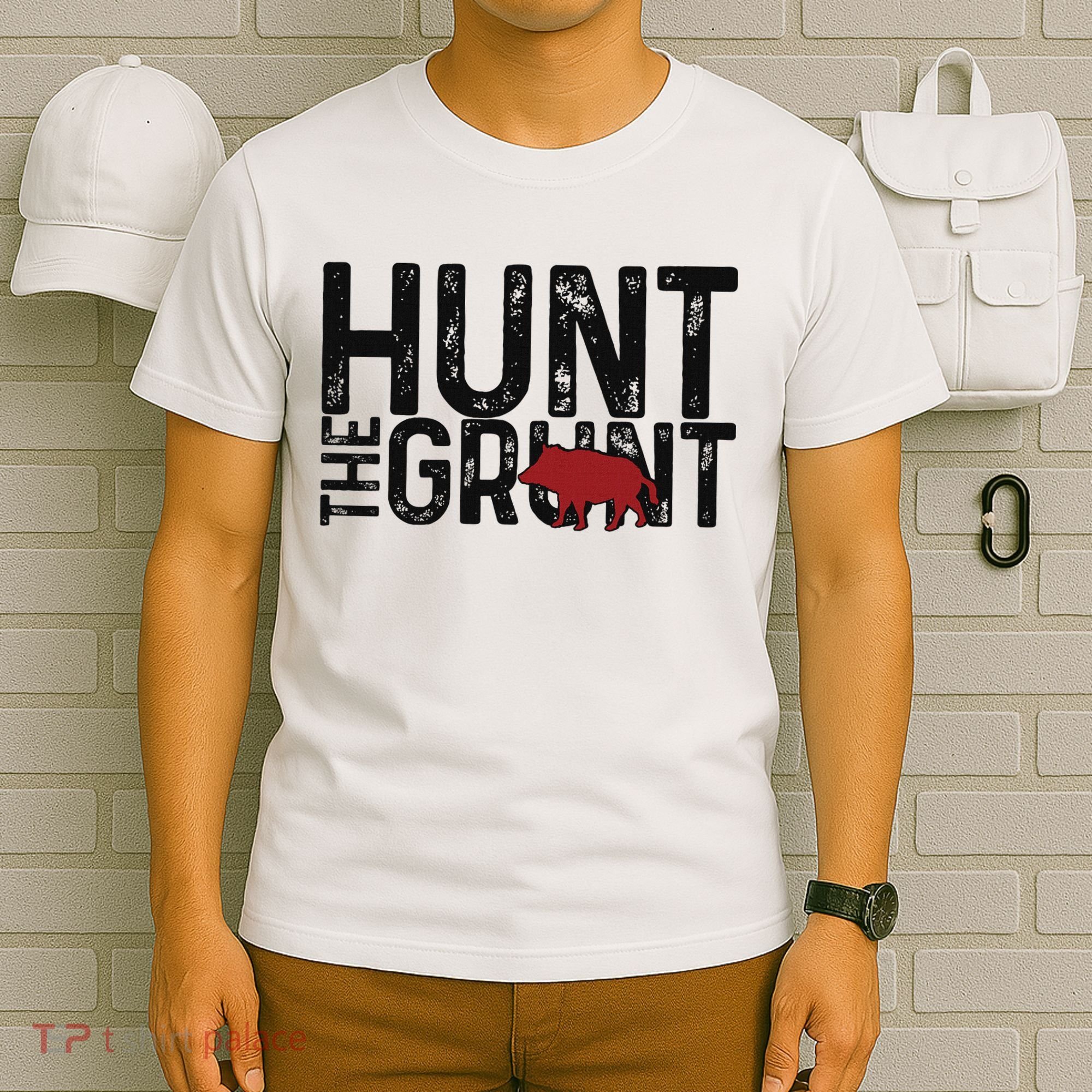 Boar Hog Pig Hunting Hunt The Grunt Funny Hog Hunter T-Shirt