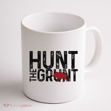 Boar Hog Pig Hunting Hunt The Grunt Funny Hog Hunter Coffee Mug back