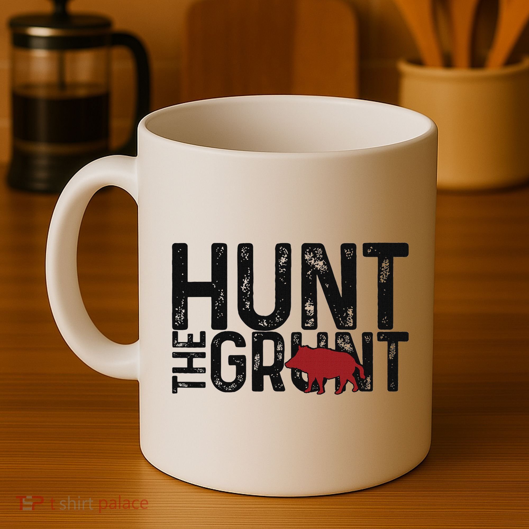 Boar Hog Pig Hunting Hunt The Grunt Funny Hog Hunter Coffee Mug