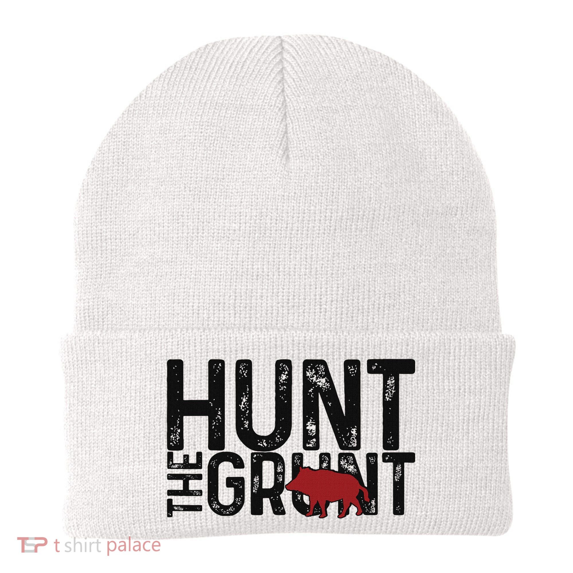 Boar Hog Pig Hunting Hunt The Grunt Funny Hog Hunter Beanie