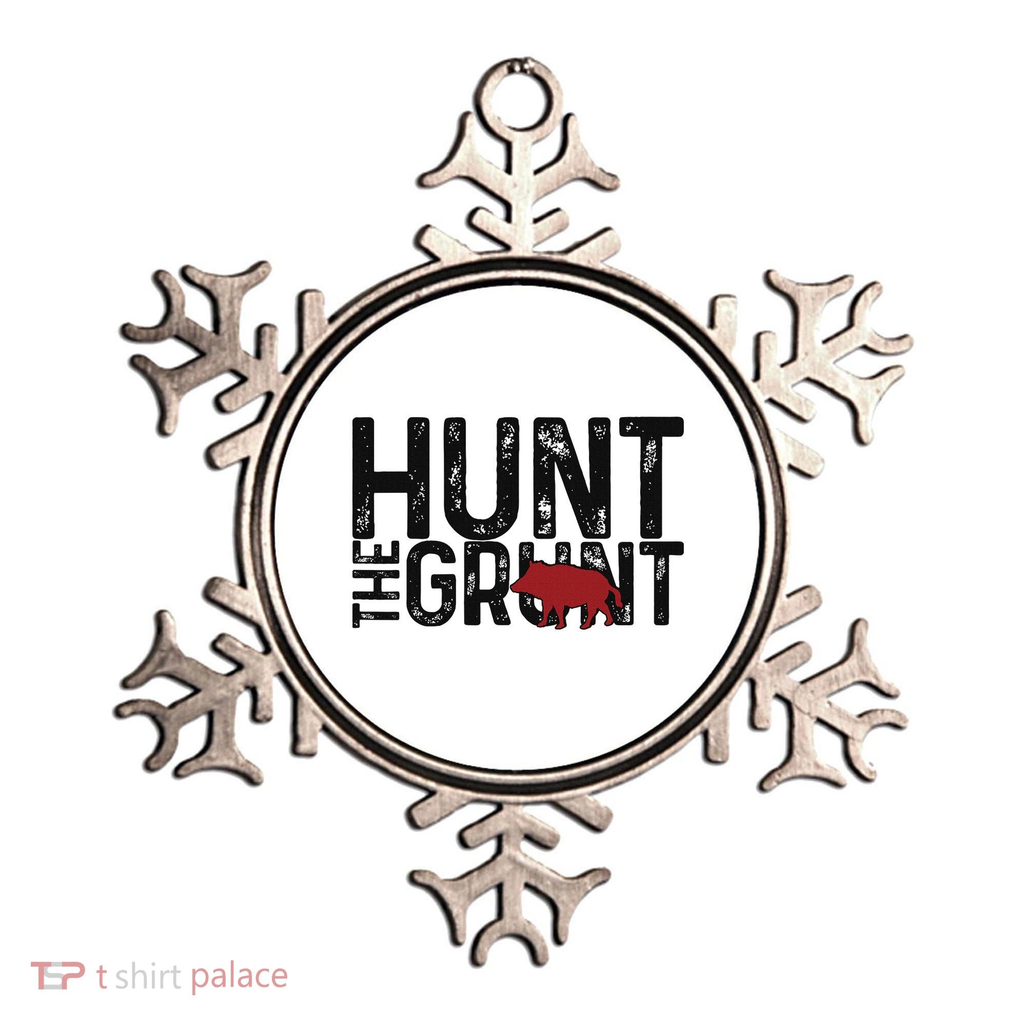 Boar Hog Pig Hunting Hunt The Grunt Funny Hog Hunter Ornament