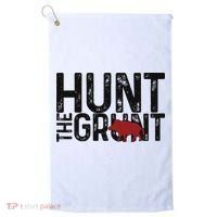 Boar Hog Pig Hunting Hunt The Grunt Funny Hog Hunter Golf Towel thumb 0