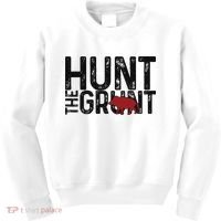Boar Hog Pig Hunting Hunt The Grunt Funny Hog Hunter Kids Sweatshirt thumb 0