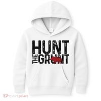 Boar Hog Pig Hunting Hunt The Grunt Funny Hog Hunter Kids Hoodie thumb 0