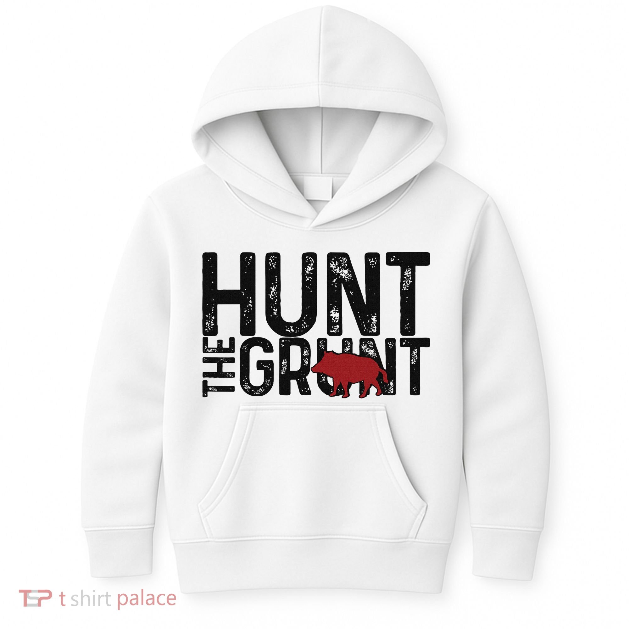 Boar Hog Pig Hunting Hunt The Grunt Funny Hog Hunter Kids Hoodie
