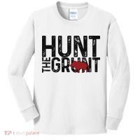 Boar Hog Pig Hunting Hunt The Grunt Funny Hog Hunter Kids Long Sleeve Shirt thumb 0