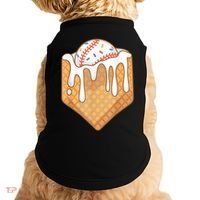 Baseball Home Plate Drip Ice Cream Spinkle Baseball Home Plate Ice Cream Drip Fun Sports Lover Doggie Tank thumb 0