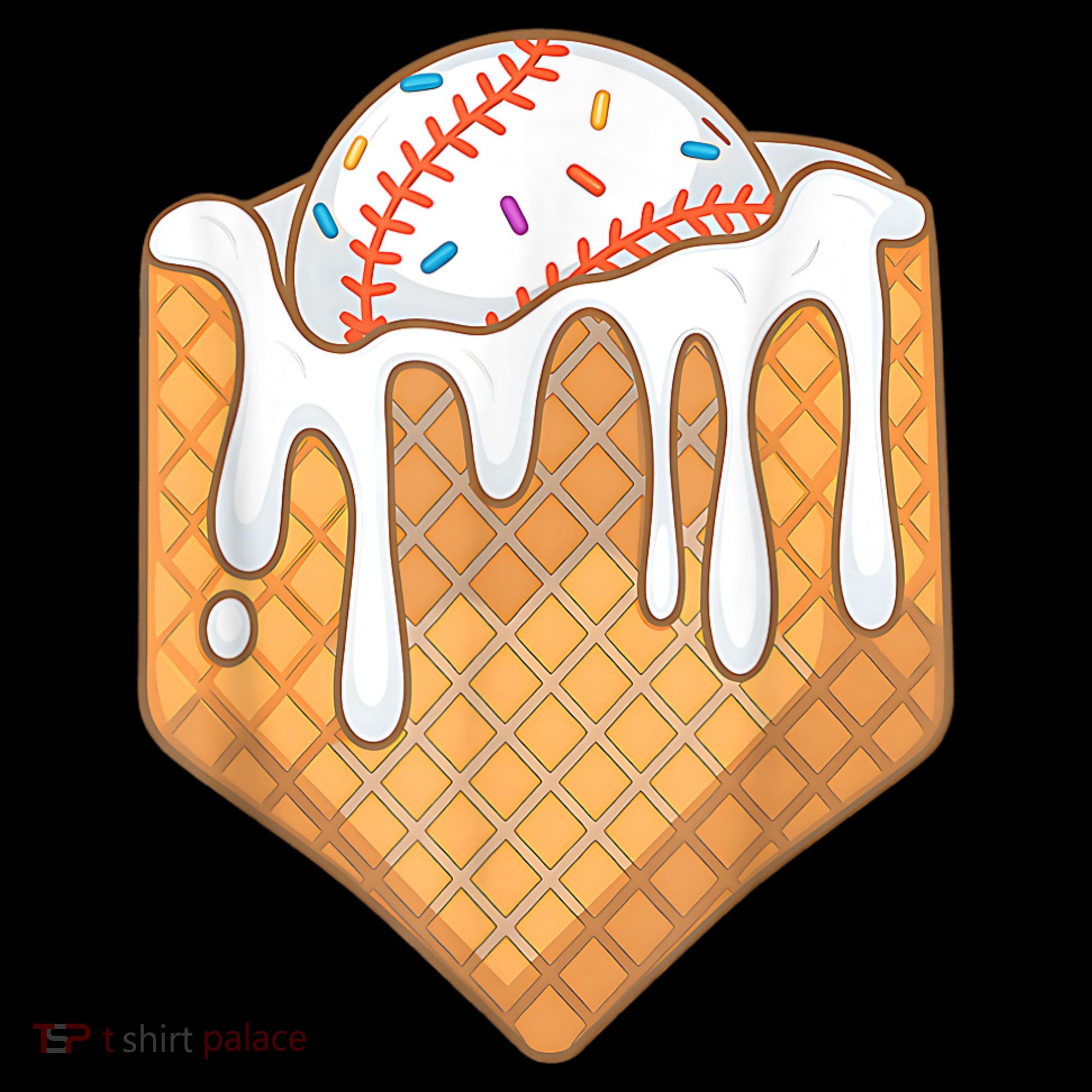 Baseball Home Plate Drip Ice Cream Spinkle Baseball Home Plate Ice Cream Drip Fun Sports Lover Coffee Mug