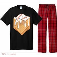 Baseball Home Plate Drip Ice Cream Spinkle Baseball Home Plate Ice Cream Drip Fun Sports Lover Pajama Set thumb 0