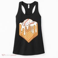 Baseball Home Plate Drip Ice Cream Spinkle Baseball Home Plate Ice Cream Drip Fun Sports Lover Women's Tank Top thumb 0