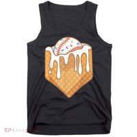 Baseball Home Plate Drip Ice Cream Spinkle Baseball Home Plate Ice Cream Drip Fun Sports Lover Tank Top thumb 0