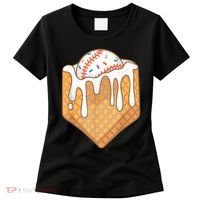 Baseball Home Plate Drip Ice Cream Spinkle Baseball Home Plate Ice Cream Drip Fun Sports Lover Women's T-Shirt thumb 0