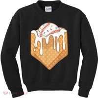 Baseball Home Plate Drip Ice Cream Spinkle Baseball Home Plate Ice Cream Drip Fun Sports Lover Kids Sweatshirt thumb 0