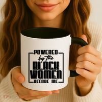 Black History Powered By The Black Women Before Me Coffee Mug thumb 3