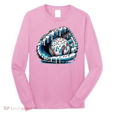 Baseball Home Plate Drip  Long Sleeve Shirt