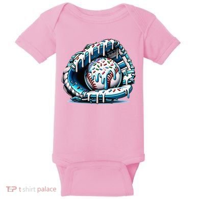 Baseball Home Plate Drip  Baby Bodysuit
