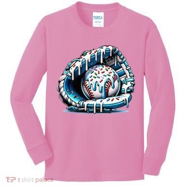 Baseball Home Plate Drip  Kids Long Sleeve Shirt