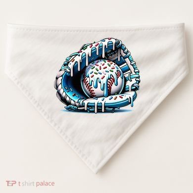 Baseball Home Plate Drip  USA-Made Doggie Bandana