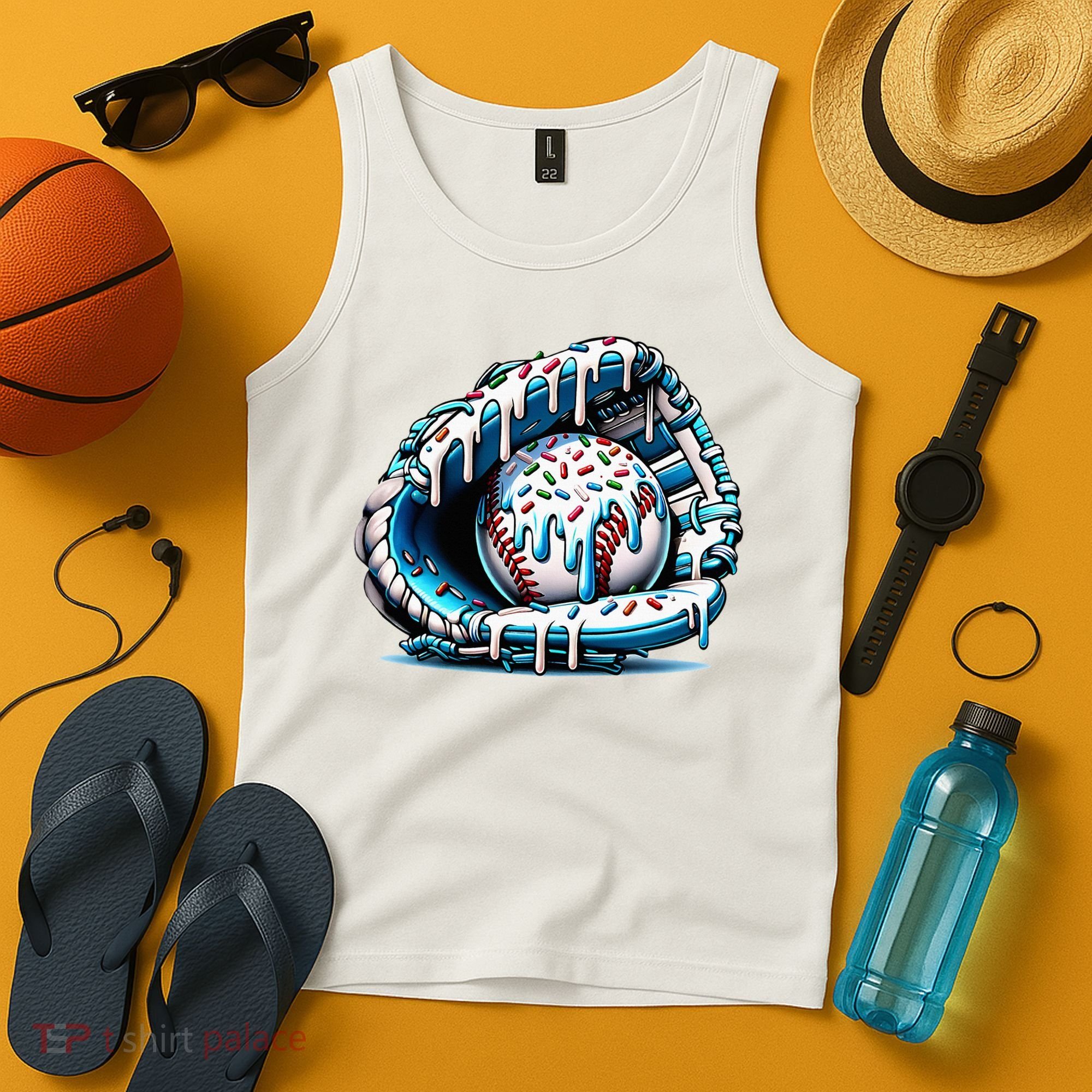 Baseball Home Plate Drip  Tank Top