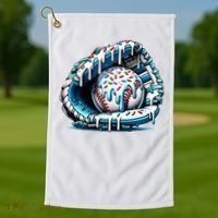 Baseball Home Plate Drip  Golf Towel thumb 1