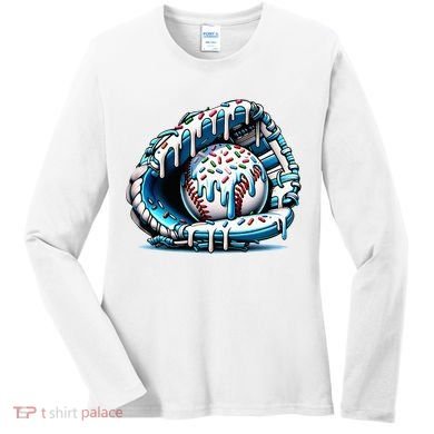 Baseball Home Plate Drip  Women's Long Sleeve Shirt