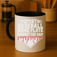 Baseball Home Plate Drip For Respect The Drip Ice Cream Coffee Mug thumb 4