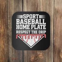 Baseball Home Plate Drip For Respect The Drip Ice Cream Coaster thumb 0