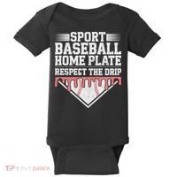 Baseball Home Plate Drip For Respect The Drip Ice Cream Baby Bodysuit thumb 0