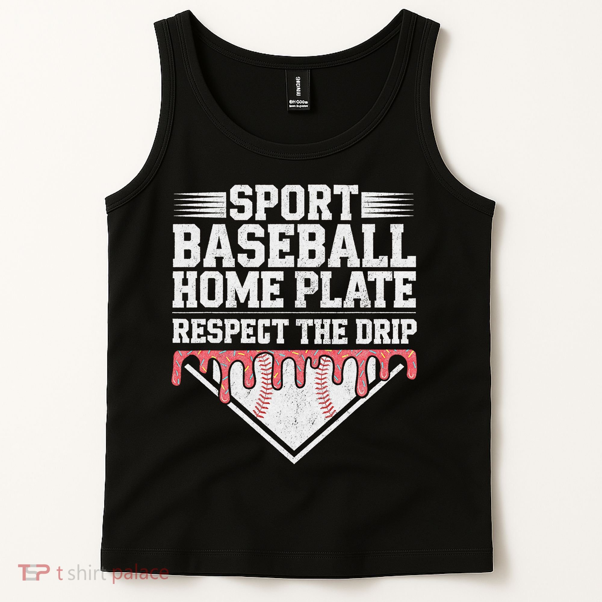 Baseball Home Plate Drip For Respect The Drip Ice Cream Tank Top