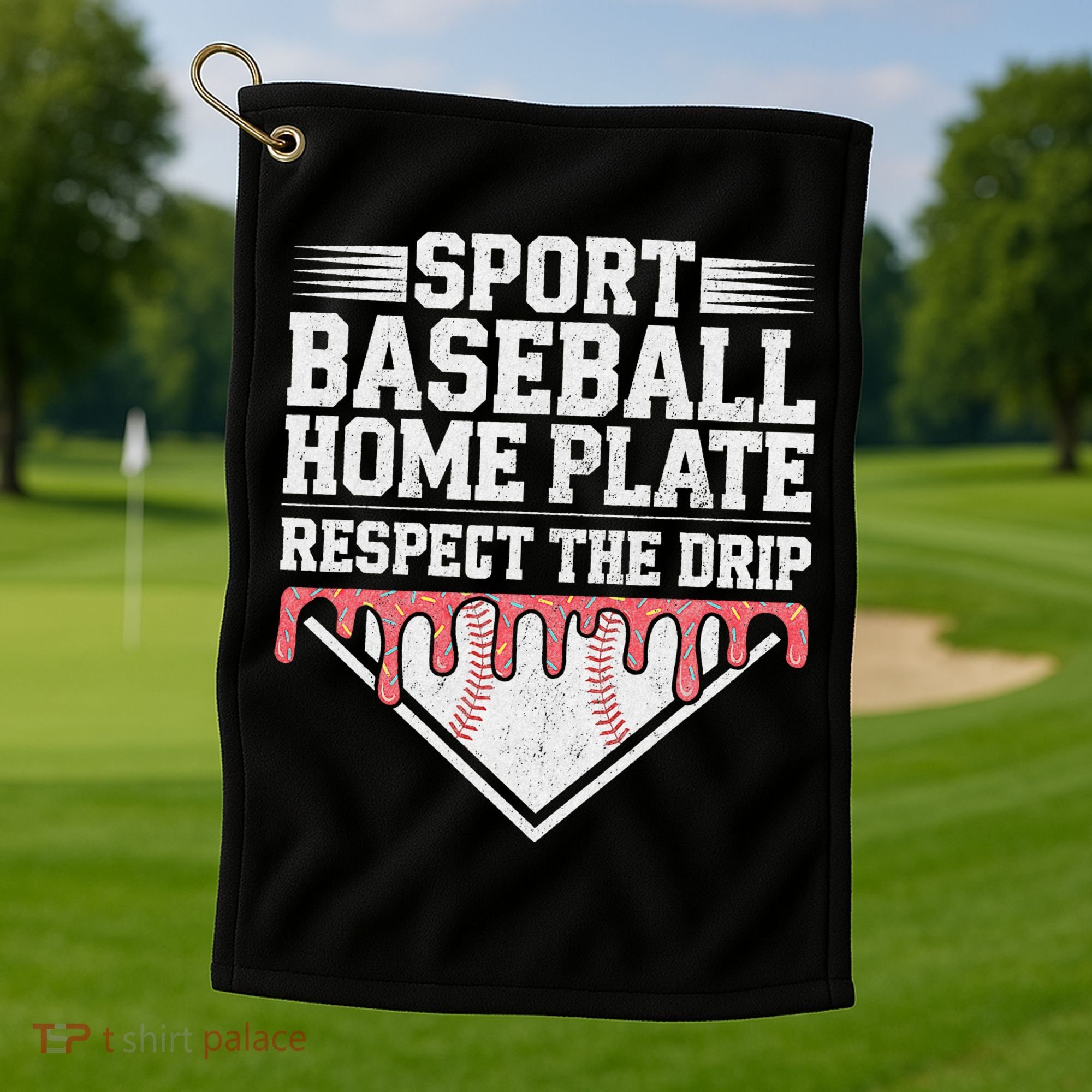 Baseball Home Plate Drip For Respect The Drip Ice Cream Golf Towel