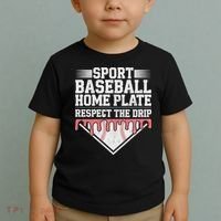 Baseball Home Plate Drip For Respect The Drip Ice Cream Toddler T-Shirt thumb 2