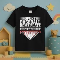 Baseball Home Plate Drip For Respect The Drip Ice Cream Toddler T-Shirt thumb 3