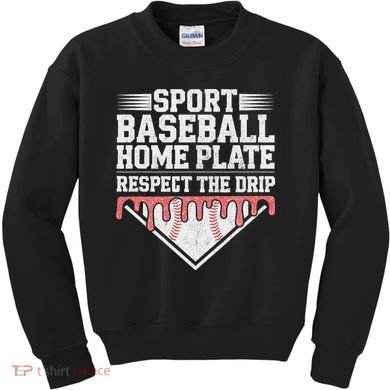 Baseball Home Plate Drip For Respect The Drip Ice Cream Kids Sweatshirt